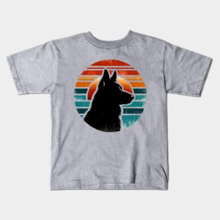 German Shepherd Dog Vintage Distressed Sunset Kids T-Shirt